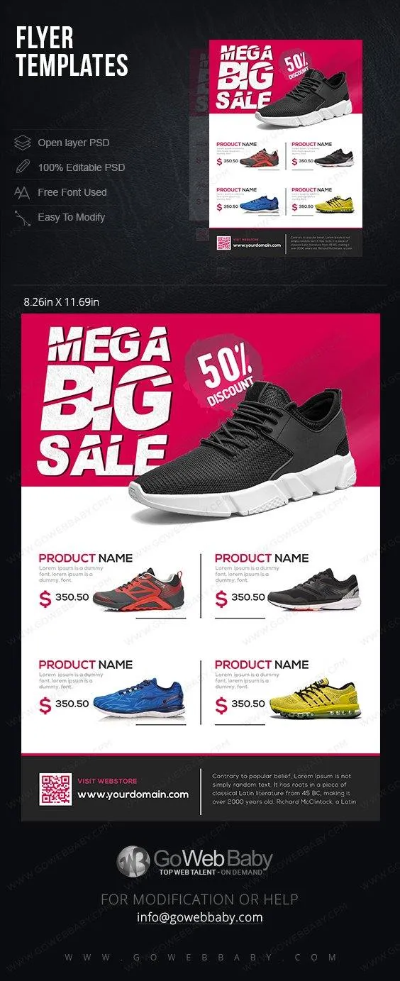 Flyer Templates - Classic Men's Footwear For Website Marketing