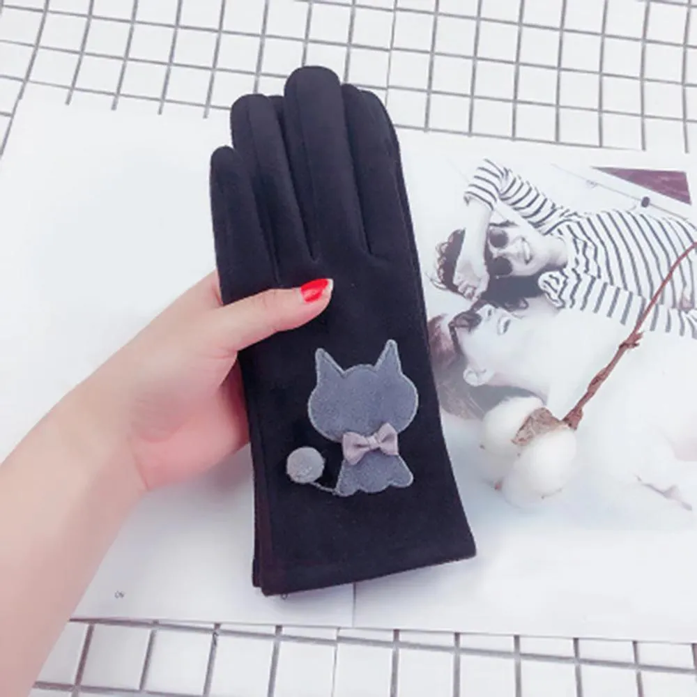 Lovely Cartoon Cat Winter Gloves