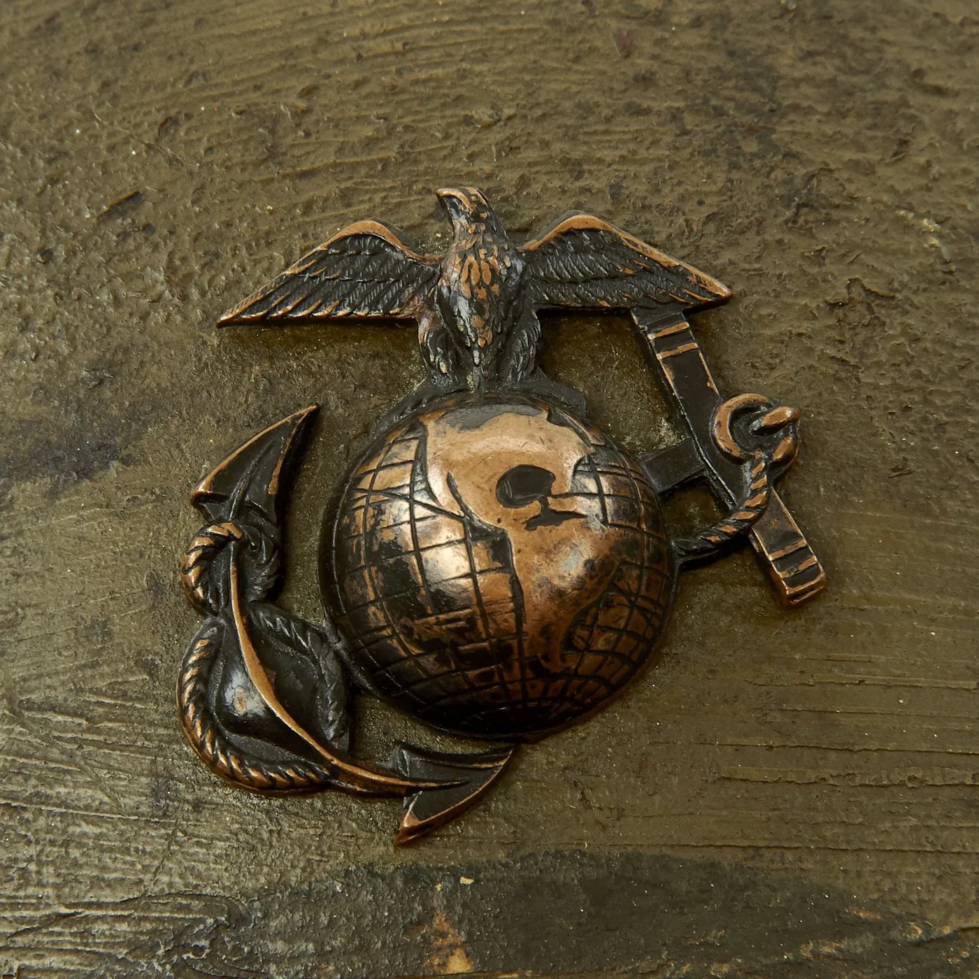 Original U.S. WWI 4th Marine Brigade HQ Model 1917 Helmet