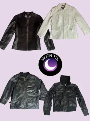 Y2k unique leather jackets (A-77)